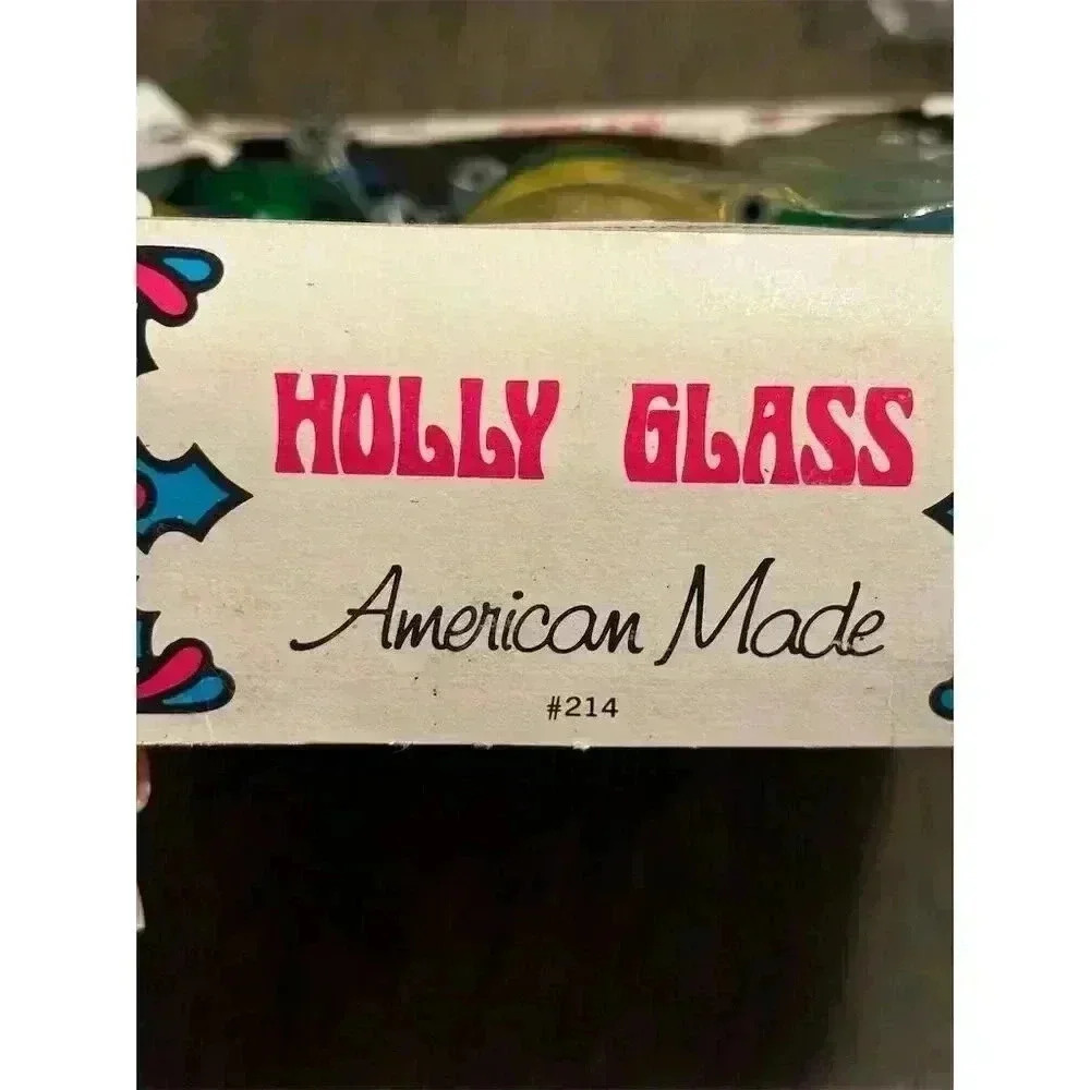 Vintage Holly Glass Christmas Ornaments Set of 24 Multicolor Holiday Decor - Picture 5 of 7